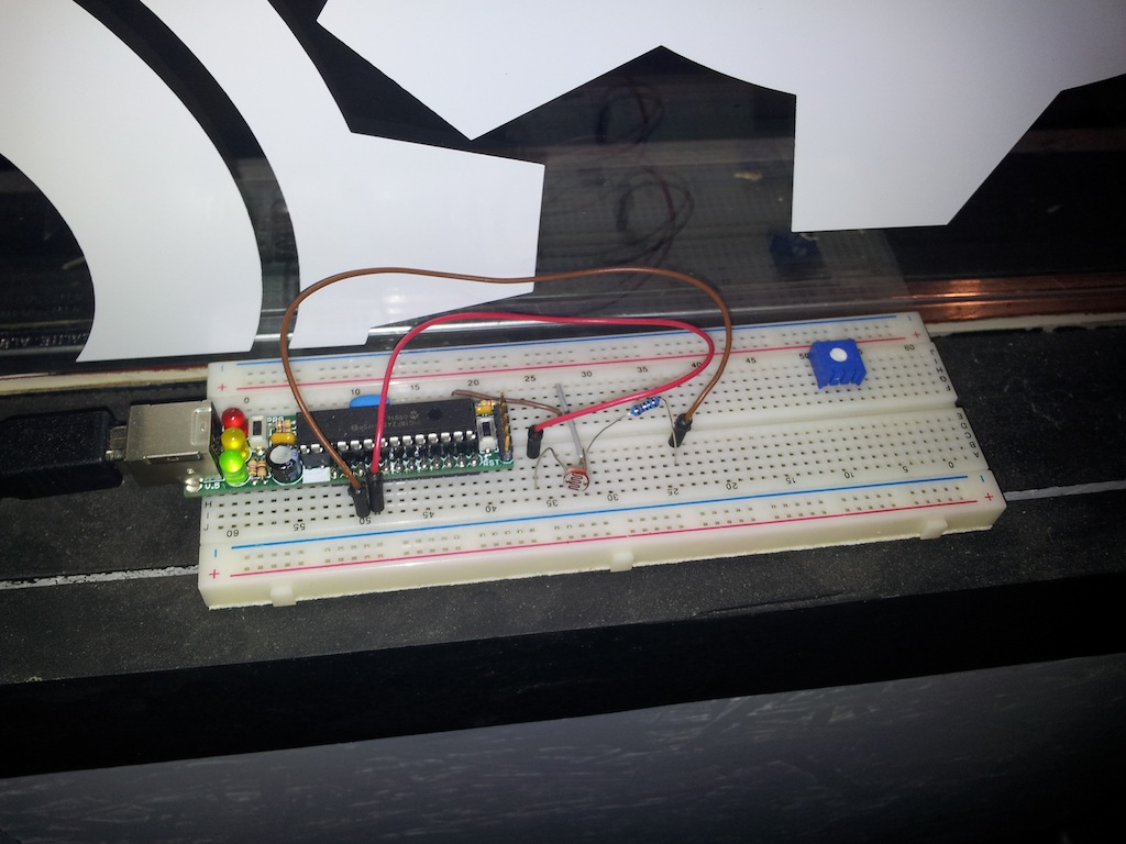 Light sensor hooked up to analog input of UBW