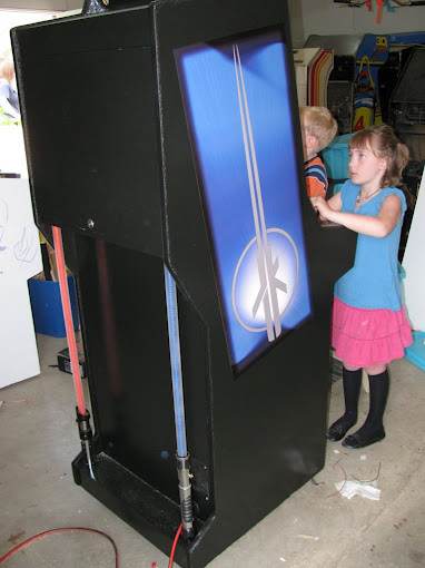 Back of the Start Wars cab, with working light sabers